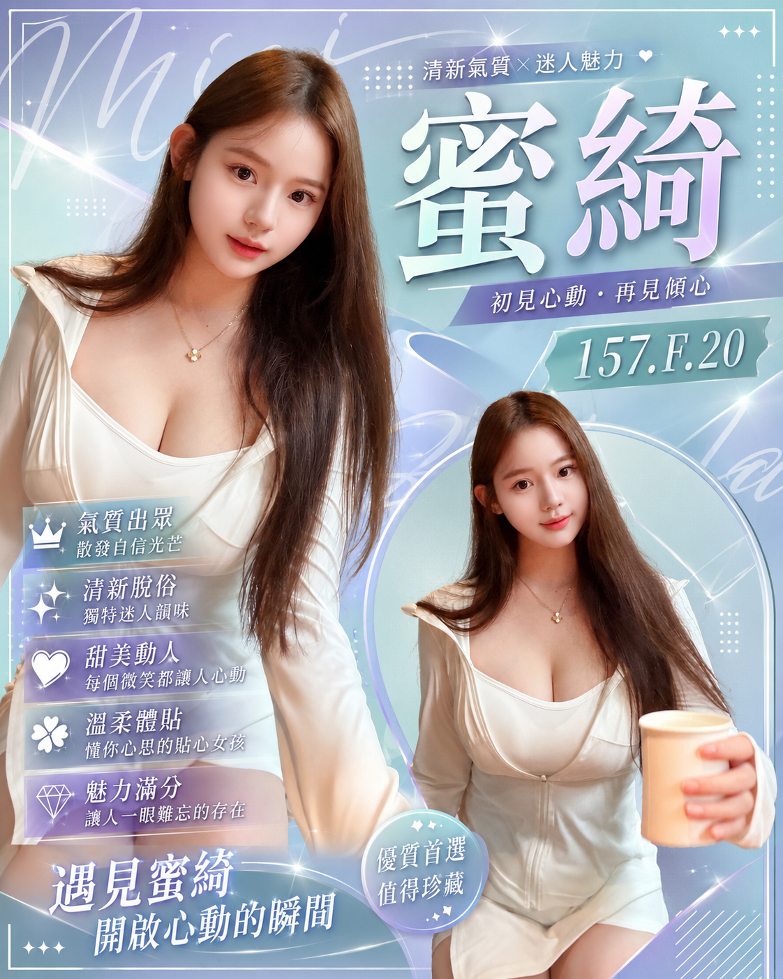 桃園高價無套妹名:蜜綺標籤:桃園無套推介